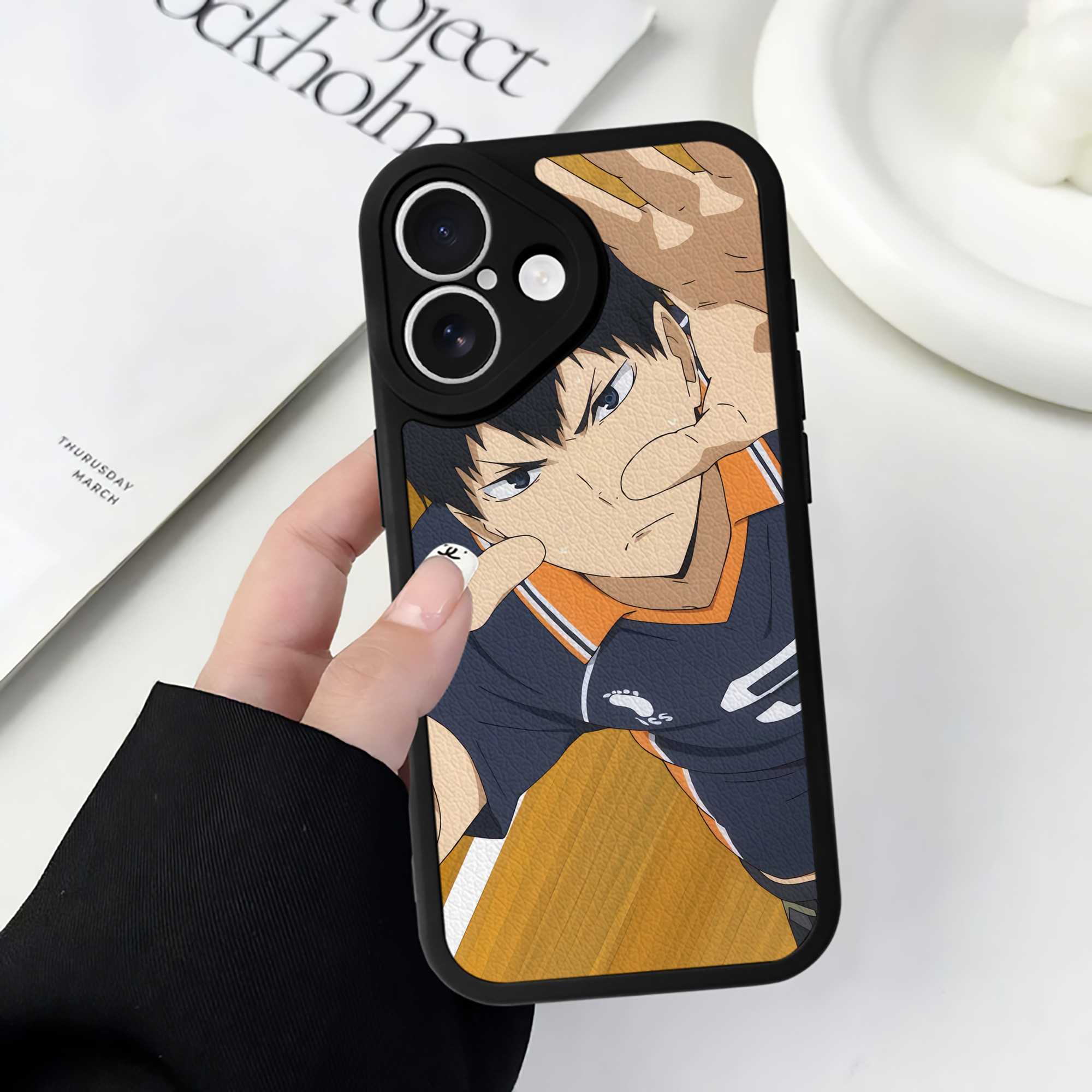 （画像用） ハイキュー!! Haikyu!! 【iPhone 16シリーズ対応】シリコンスマホケース（レザー調） 材質：シリコン